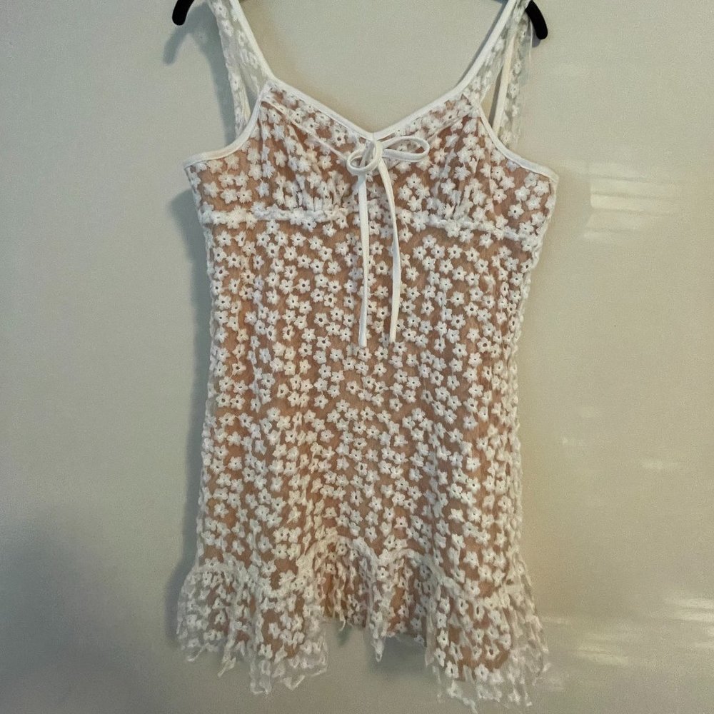 Floral White Lace Dress